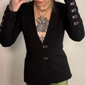 Jonathan Simkhai Black Blazer with Silver Accents